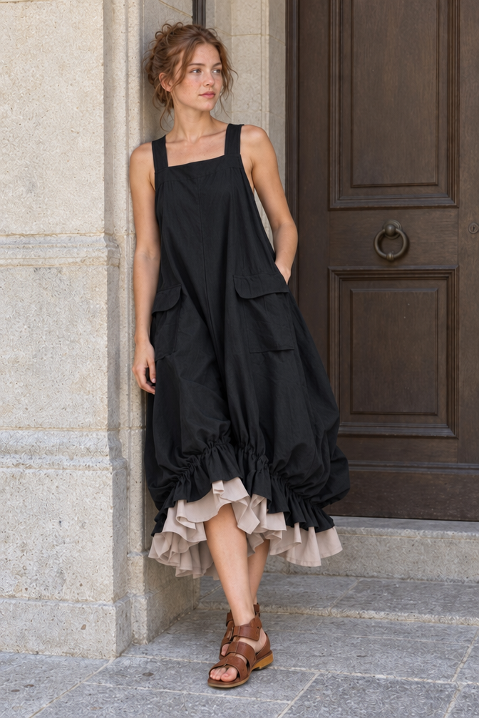Women's Black Midi Dress
