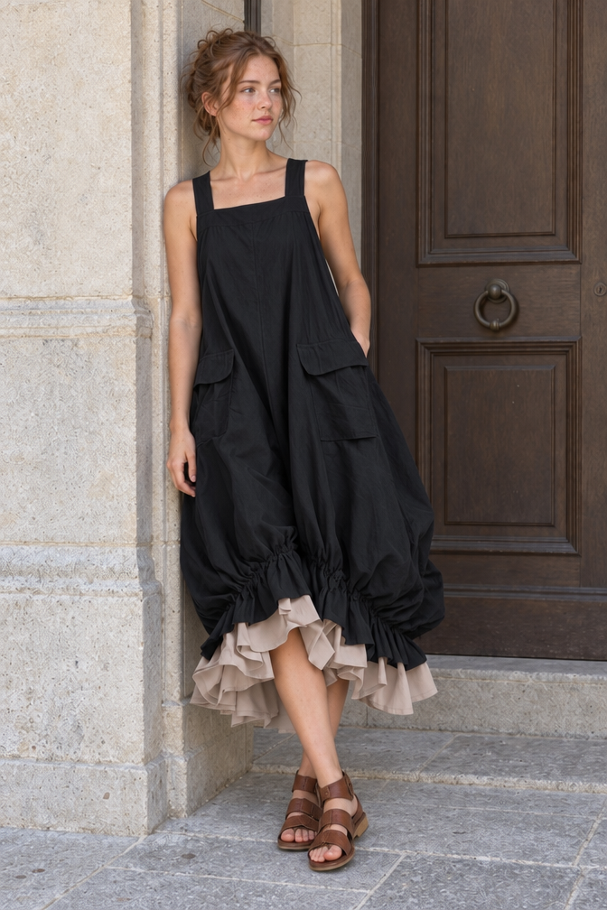 Women's Black Midi Dress