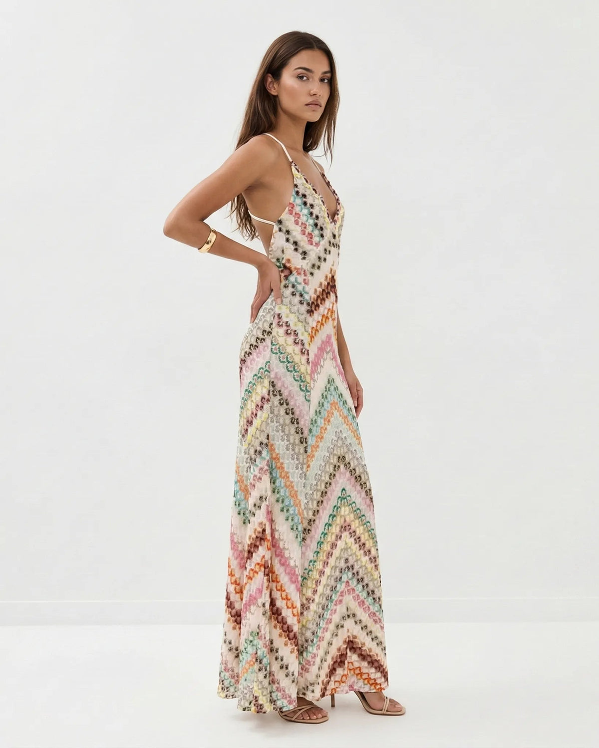 Striped Knit Maxi Dress