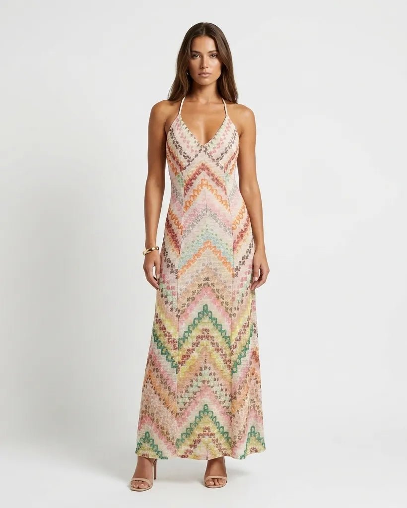 Striped Knit Maxi Dress