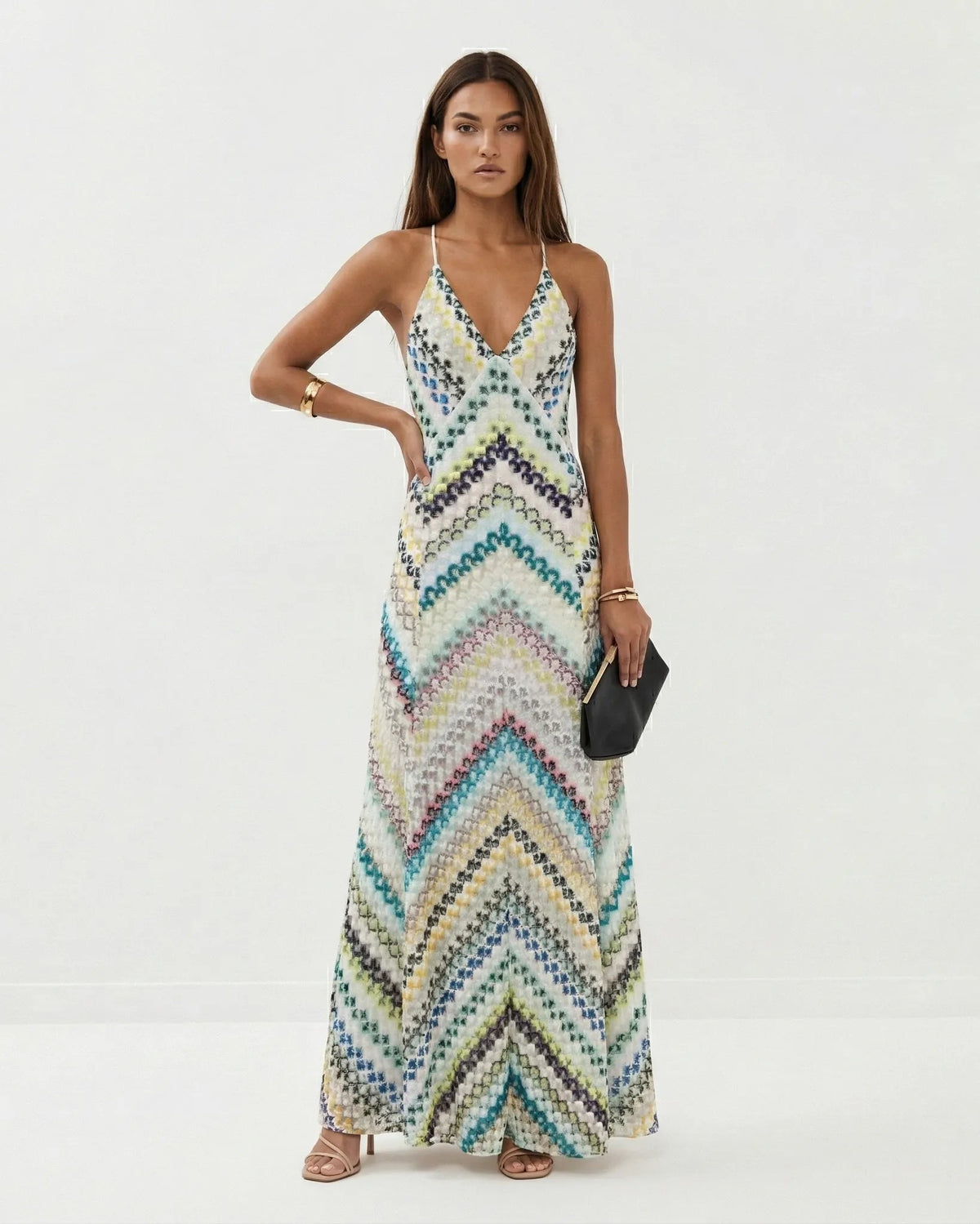 Striped Knit Maxi Dress