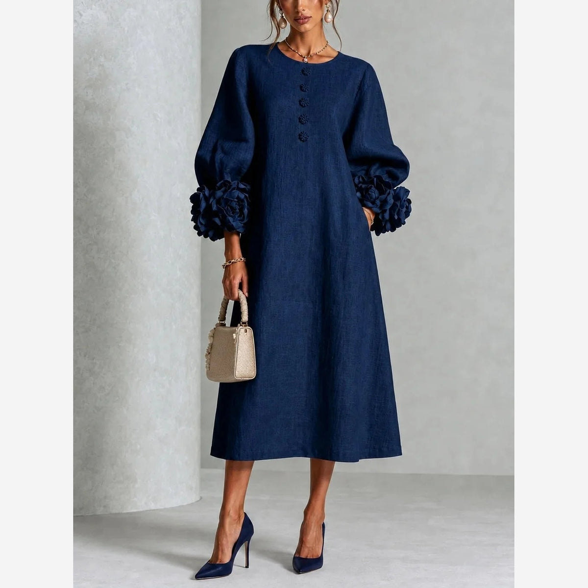 Elegant Floral Midi Dress